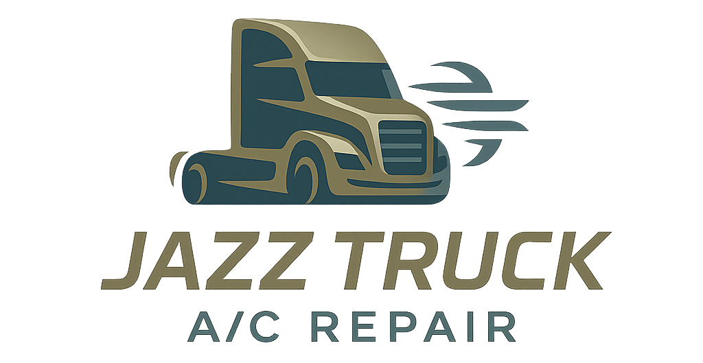 Jazz Truck A/C Repair logo with stylized truck in motion